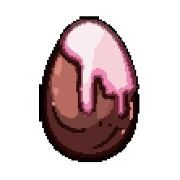 Sweet chocolate egg pixel art vector illustration イラスト素材