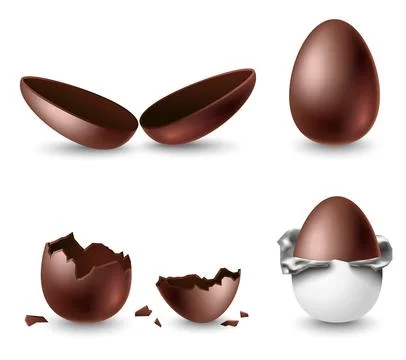 Sweet chocolate eggs vector illustration set Stockillustratie