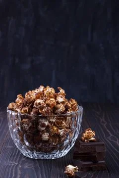 Sweet chocolate popcorn Stock Photos