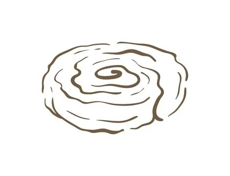 A Sweet Cinnamon Roll With Glaze For Breakfast Vector Illustration Doodle 스톡 일러스트
