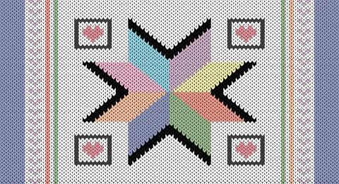 Sweet color knitting pattern, Festive Sweater Design. Seamless Knitted Patter Stock Illustration