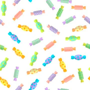 Sweet Colored Candy Seamless Pattern Stock Illustration