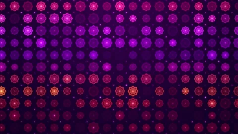 Sweet Colorful Grid Pattern and Twinkle lights Random Padma Lotus Flower Grid Video stock 155946488