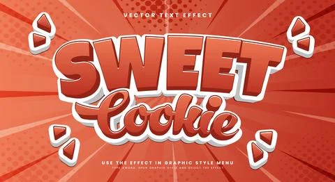 Sweet Cookie 3D editable text effect Template Stock Illustration