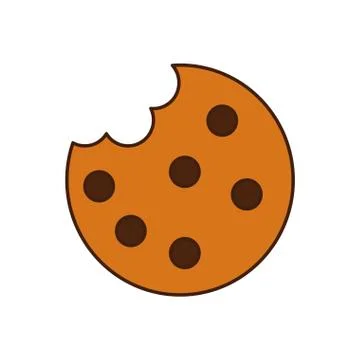 Sweet cookie with bite icon Stock Illustration