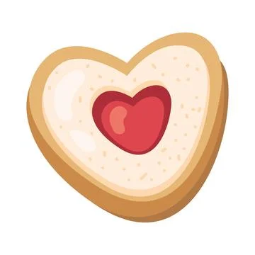 Sweet cookie in heart shape Illustrazione stock