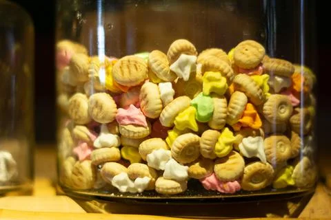 Sweet cookie on a jar Stock Photos
