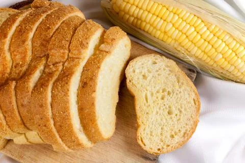 Sweet corn bread Stock Photos