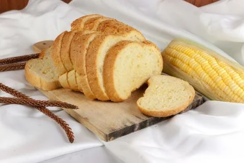 Sweet corn bread Stock Photos