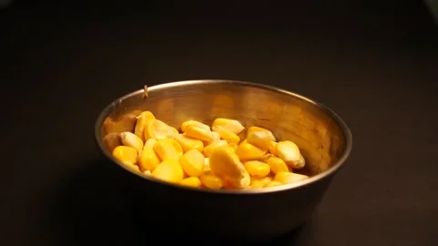 Sweet Corn : Corn kernels are small maize fruits containing a hard shell. Stock Footage 314692562