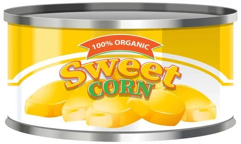 Sweet Corn Food Can Vector Stock Illustration