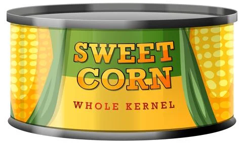 Sweet Corn Food Can Vector Stock Illustration