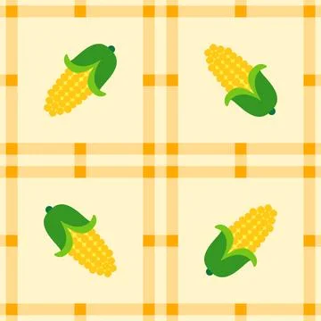 Sweet corn fruit seamless for pattern fabric, simple sweetcorn fruit cute r.. Illustrazione stock