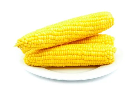 Sweet corn isolated on a white background Stock Photos