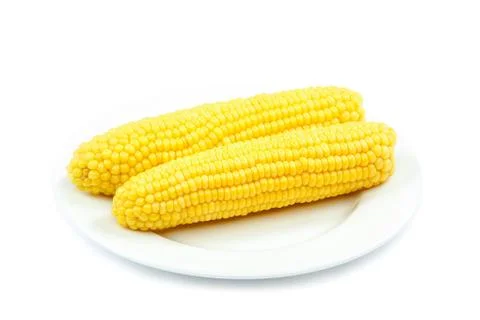 Sweet corn isolated on a white background Stock Photos