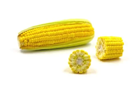 Sweet Corn isolated on white background. Stock Photos