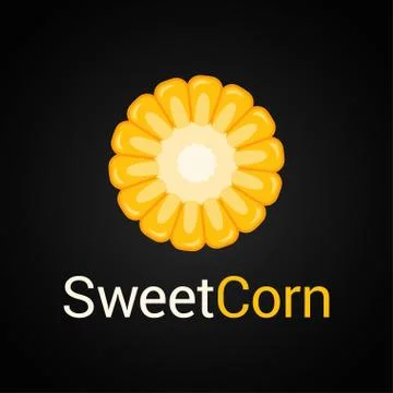 Sweet corn logo on black background Stock Illustration