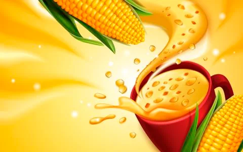 Sweet corn soup Stock Illustration