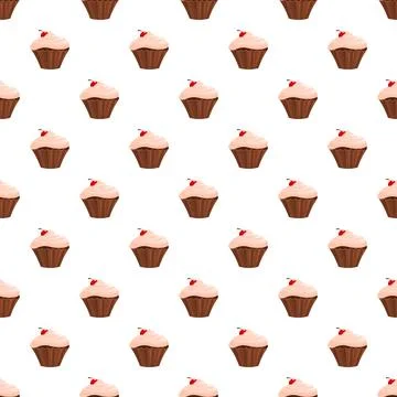 Sweet cupcake pattern creating a delicious dessert background Illustrazione stock