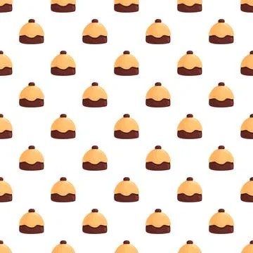 Sweet cupcake pattern creating a seamless background design Stock Illustration