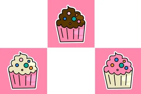 Sweet cupcake pattern Stock Illustration