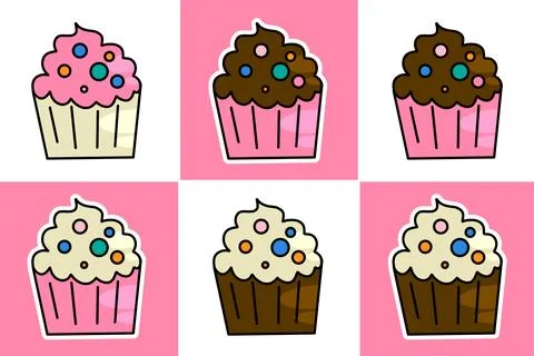 Sweet cupcake pattern Stock Illustration