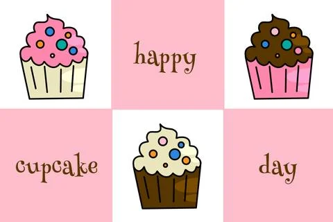 Sweet cupcake pattern Illustrazione stock