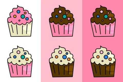Sweet cupcake pattern Stock Illustration