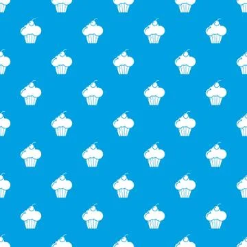 Sweet cupcake pattern seamless blue Illustrazione stock