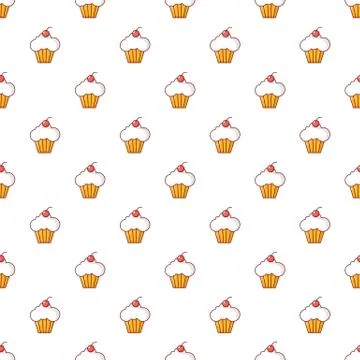 Sweet cupcake pattern seamless 스톡 일러스트