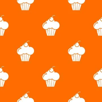 Sweet cupcake pattern vector orange Illustrazione stock