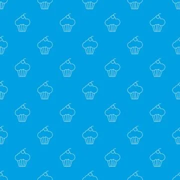 Sweet cupcake pattern vector seamless blue Illustrazione stock