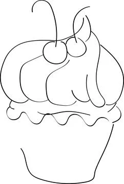 Sweet cupcake on a white background Stock Illustration