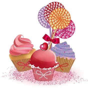 Sweet cupcakes Stock Illustration