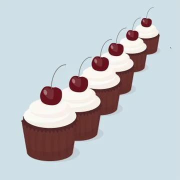 Sweet cupcakes isolated vector Stock Illustration