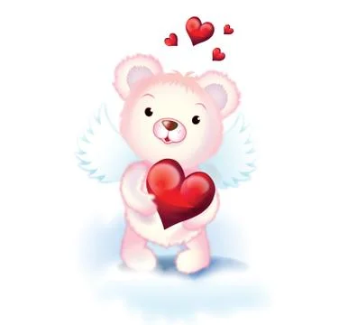 Sweet cupid bear Stock Illustration