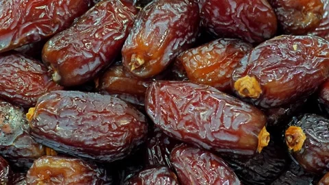 Sweet dates fruit in Dates Shop. Stock Footage 304583686