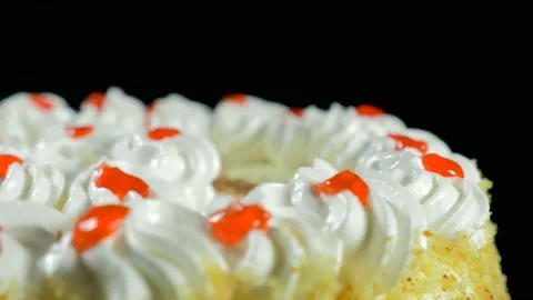 Sweet, delicious cake rotates Stock Footage 87041223