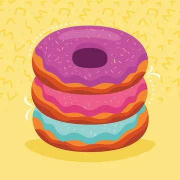 Sweet delicious donuts Stock Illustration
