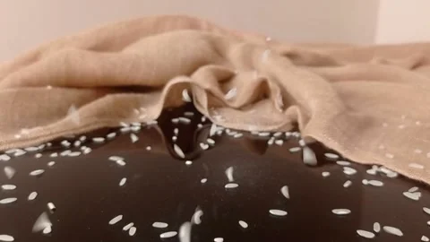 Sweet delicious a slice of bread with chocolate sprinkles Stock Footage 146255155