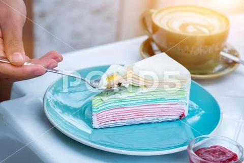Sweet dessert and cake for coffee brake. Delicious food for fat people. Stock Photos