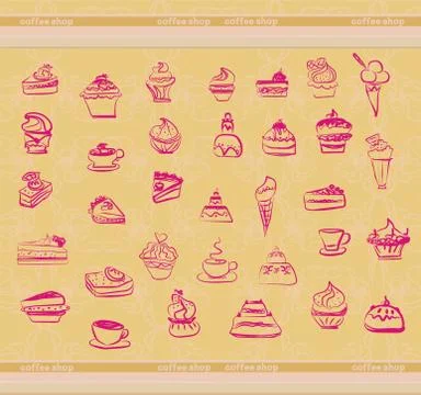 Sweet dessert background Stock Illustration