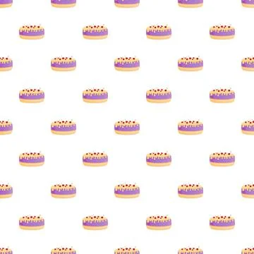 Sweet dessert cake pattern on white background Stockillustratie