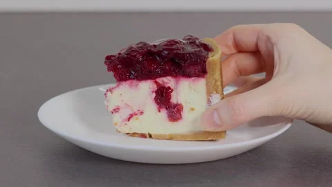 Sweet dessert with cherries Stock Footage 276655915