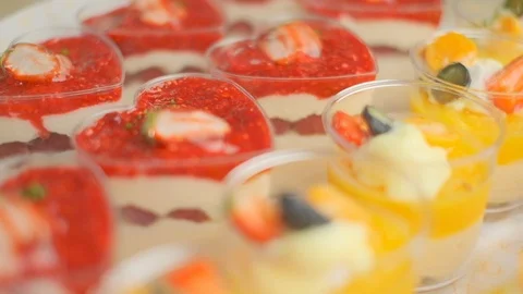 Sweet dessert close-up slow motion Stock Footage 120973236