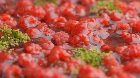 Sweet dessert close-up slow motion Stock Footage 120973761