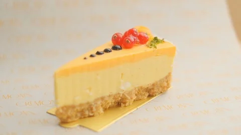Sweet dessert close-up slow motion Stock Footage 120974013