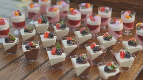 Sweet dessert close-up slow motion Stock Footage 120974394