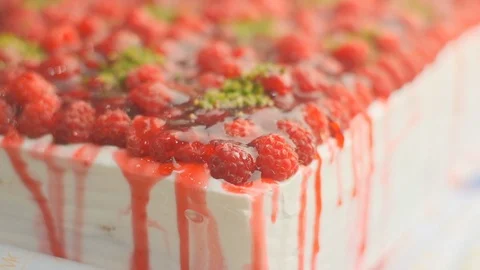 Sweet dessert close-up slow motion Stock Footage 120974827