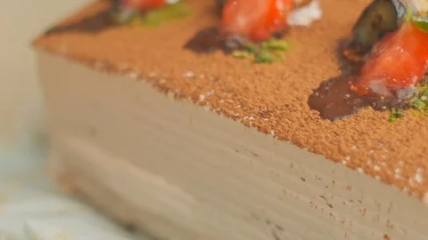 Sweet dessert close-up slow motion Stock Footage 120974995